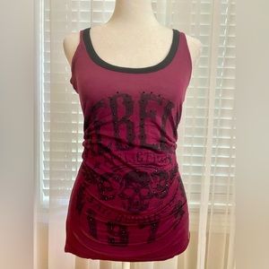 NWOT AFFLICTION BLACK PREMIUM WOMEN LACE UP TANK TOP CASUAL SUMMER WEAR SZ S